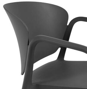 Fekete műanyag kerti szék Kave Home Ania