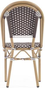 Barna-fehér műrattan kerti szék Kave Home Marilyn