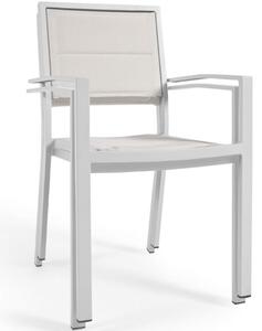 Fehér fém kerti szék Kave Home Sirley szövet üléssel