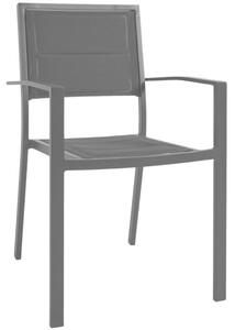 Fekete fém kerti szék Kave Home Sirley szövet üléssel