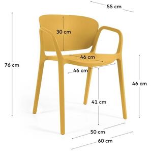 Sárga műanyag kerti szék Kave Home Ania