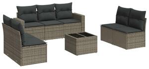 VidaXL Polyrattan Kerti Ülőgarnitúra - 8 részes - Szürke