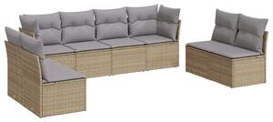 VidaXL Polyrattan Kerti Ülőgarnitúra - Bézs - 8 részes