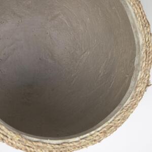 Két barna fonott cementültetvényből álló készlet Kave Home Tamim 17/22 cm