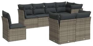 VidaXL Polyrattan Kerti Ülőgarnitúra - 8 részes - Szürke