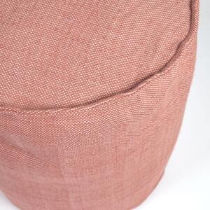 Rózsaszín szövet puff Kave Home Isaura 40 cm