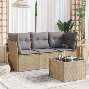 VidaXL Polyrattan Kerti Ülőgarnitúra - 4 részes, Bézs