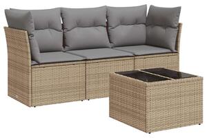 VidaXL Polyrattan Kerti Ülőgarnitúra - 4 részes, Bézs