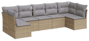 VidaXL Polyrattan Kerti Ülőgarnitúra - 7 részes - Bézs