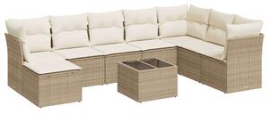VidaXL Polyrattan Kerti Ülőgarnitúra - 9 részes - Bézs