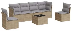 VidaXL Polyrattan Kerti Ülőgarnitúra - 7 részes - Bézs