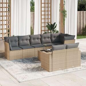 VidaXL Polyrattan Kerti Ülőgarnitúra - 9 részes - Bézs