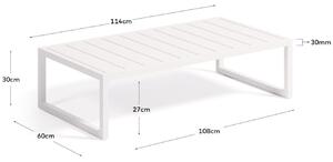 Fehér fém kerti asztal Kave Home Comova 114 x 60 cm