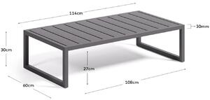 Fekete fém kerti asztal Kave Home Comova 114 x 60 cm