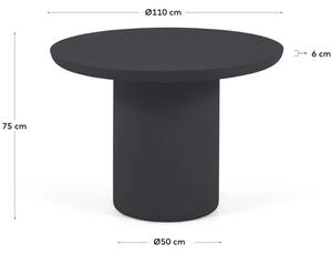Fekete beton kerti asztal Kave Home Taimi 110 cm