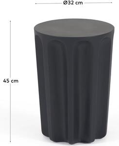 Fekete cement oldalasztal Kave Home Vilandra Ø 32 cm