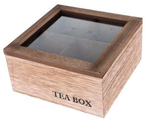 TEA teafiltertartó fadoboz, 16 x 16 x 8 cm