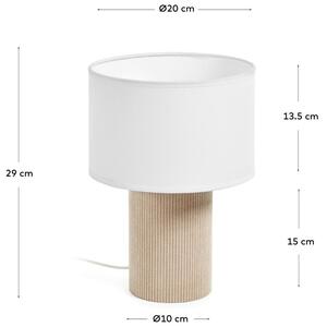 Bézs szövet asztali lámpa Kave Home Bianella 29 cm
