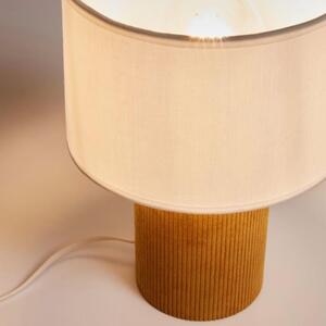 Sárga szövet asztali lámpa Kave Home Bianella 29 cm
