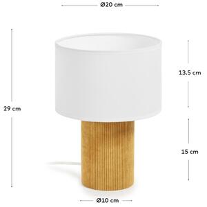 Sárga szövet asztali lámpa Kave Home Bianella 29 cm