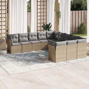 VidaXL Polyrattan Kerti Ülőgarnitúra - Bézs - 11 részes