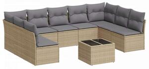 VidaXL Polyrattan Kerti Ülőgarnitúra - 10 részes - Bézs