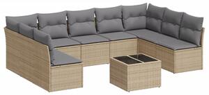 VidaXL Polyrattan Kerti Ülőgarnitúra - 10 részes - Bézs
