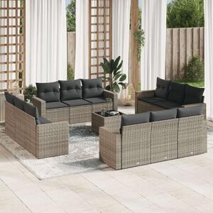 VidaXL Polyrattan Kerti Ülőgarnitúra - 13 részes - Szürke