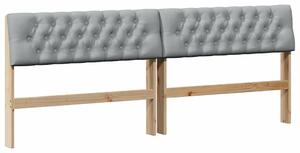 VidaXL Kárpitozott fejtámla Világosszürke 200 cm Tömör fenyőfa