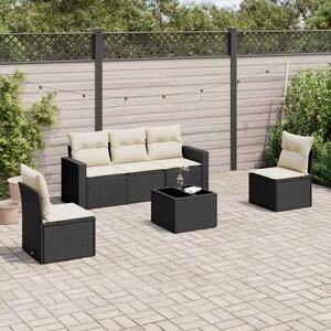 VidaXL Polyrattan Kerti Ülőgarnitúra - 6 részes - Fekete
