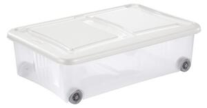 Tontarelli Stockbox tároló doboz fedéllel 28 l, átlátszó/fehér