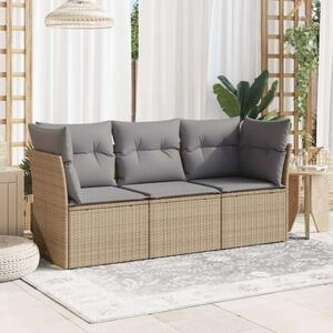 VidaXL Polyrattan Kerti Ülőgarnitúra - 3 részes - Bézs