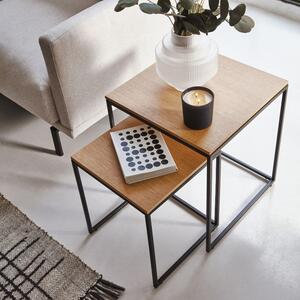 Két tölgyfa asztali készlet Kave Home Yoana 35x35/ 45x45 cm