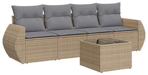 VidaXL Polyrattan Kerti Ülőgarnitúra - 5 részes - Bézs