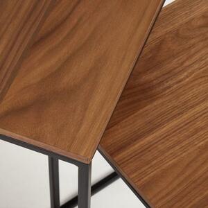 Két diófa asztali készlet Kave Home Yoana 35x35/ 45x45 cm