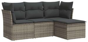 VidaXL Polyrattan Kerti Ülőgarnitúra - 4 részes - Szürke