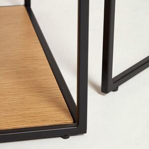 Két tölgyfa dohányzóasztal készlet Kave Home Yoana 100x50/ 50x55 cm