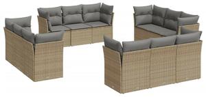 VidaXL Polyrattan Kerti Ülőgarnitúra - 12 részes - Bézs