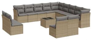 VidaXL Polyrattan Kerti Ülőgarnitúra - 14 részes - Bézs