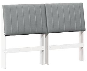 VidaXL Kárpitozott fejtámla Világosszürke 140 cm Tömör fenyőfa