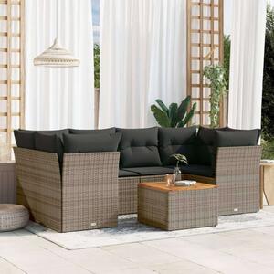 VidaXL Polyrattan Kerti Ülőgarnitúra - 7 részes - Szürke