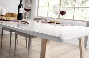 Fehér fa asztal Kave Home Eunice 140/220 x 90 cm