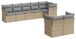 VidaXL Polyrattan Kerti Ülőgarnitúra - 8 részes - Bézs