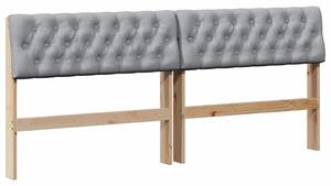 VidaXL Kárpitozott fejtámla Világosszürke 180 cm Tömör fenyőfa