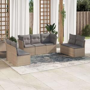 VidaXL Polyrattan Kerti Ülőgarnitúra - 7 részes, Bézs