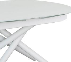 Fehér üveg összecsukható étkezőasztal Kave Home Vashti 160/190 x 100 cm