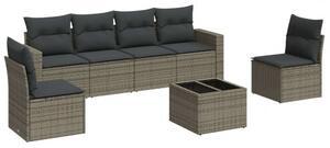 VidaXL Polyrattan Kerti Ülőgarnitúra - 7 részes - Szürke