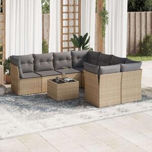 VidaXL Polyrattan Kerti Ülőgarnitúra - 9 részes - Bézs
