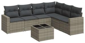 VidaXL Polyrattan Kerti Ülőgarnitúra - 7 részes - Szürke