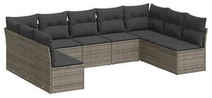 VidaXL Polyrattan Kerti Ülőgarnitúra - 9 részes - Szürke